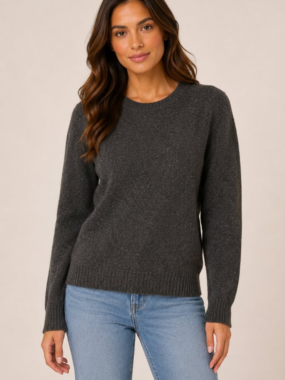 Old Navy XL Charcoal Gray Wool Blend Crewneck Sweater Lambswool Knit Pullover Cl